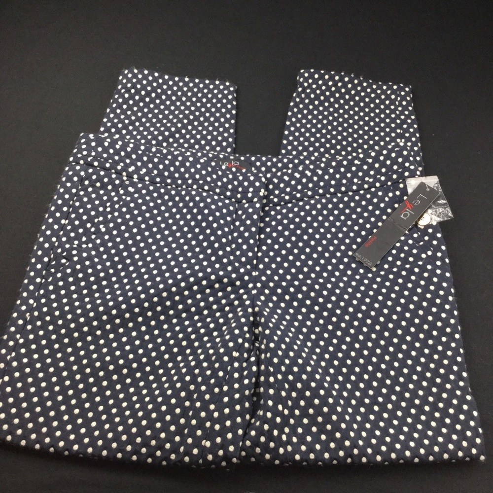 LEyLA Petite Pants | BLUE WITH WHITE DESIGN